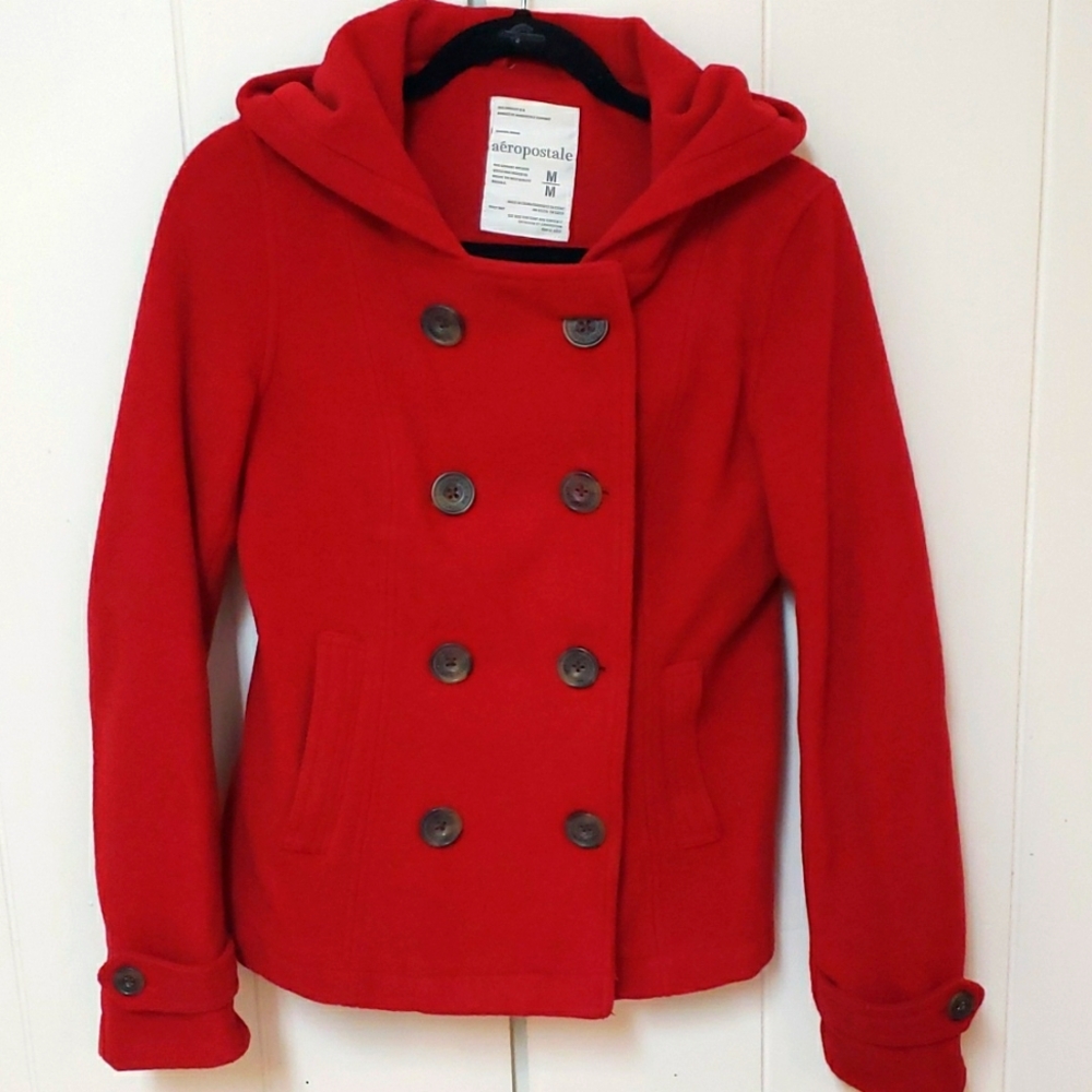 Aeropostale hood pea coat